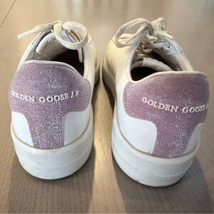 Golden Goose White and Pink Sparkle Women's Sneakers